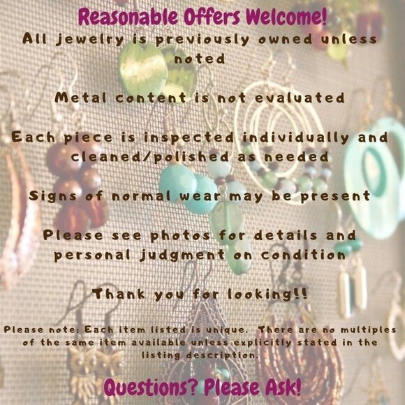 Wooden Circle Cutout Dangle Pierced Earrings NOC - Picture 5 of 5